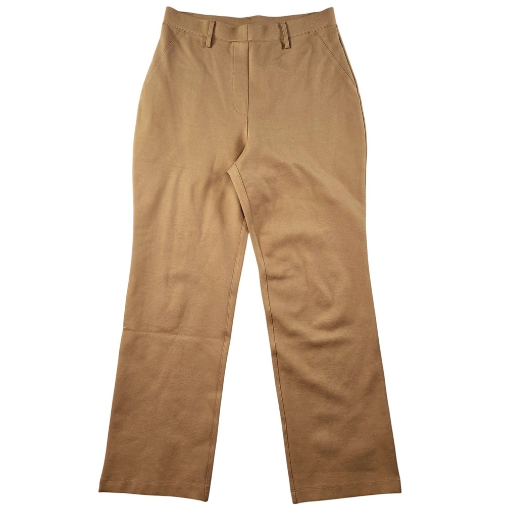 Quince Pants Womens M Beige Dress Pants‎ Straight Knit Pull On Stretch Comfort